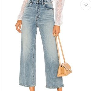 Free People Wide Leg High Rise Cropped Jeans 29